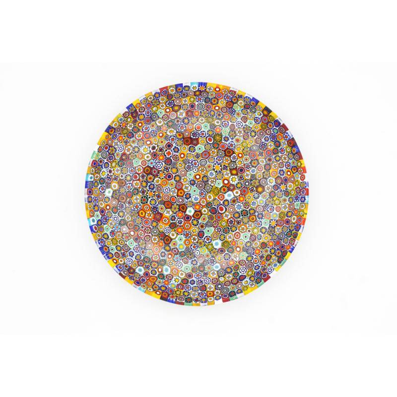 Bol verre murrine rond "Floral opaque"