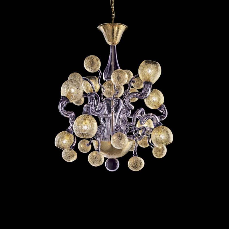 Chandelier avec sphères 8 lumières