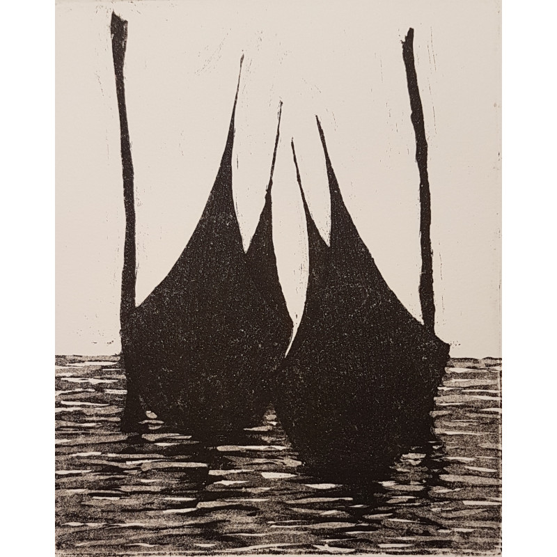 “Two gondolas rocked by water” - 实验性雕刻