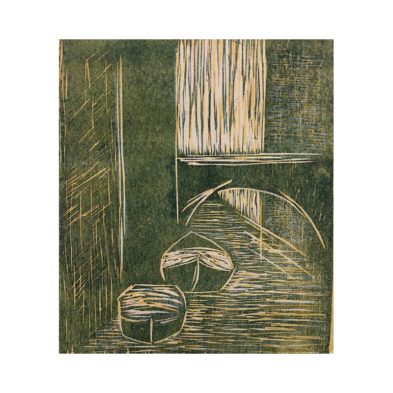 "Venetian Canal" - 木刻版画