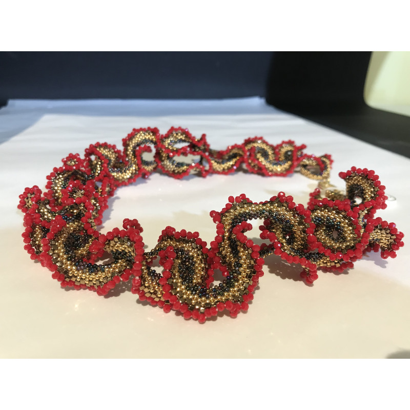 Bracciale 'Magia del Natale' con perle e perline in vetro di Murano