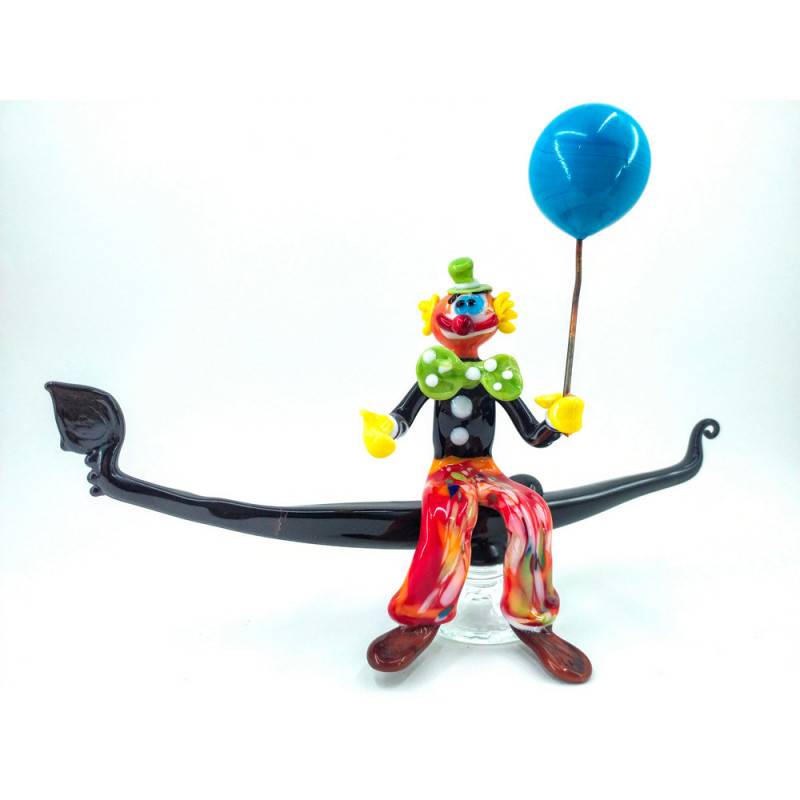 Escultura payaso en góndola