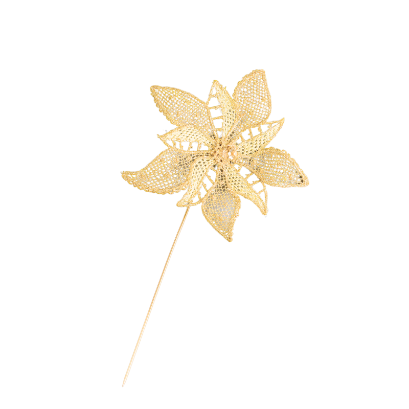 Broche fleur dorée